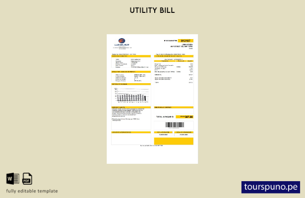 lista para imprimir plantilla de factura de servicios públicos de Perú Luz de Su